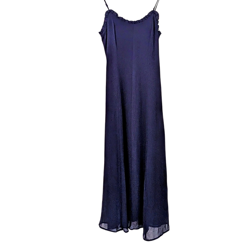 A New Day Navy Blue Ruffle Strap Maxi Dress Size Medium‎